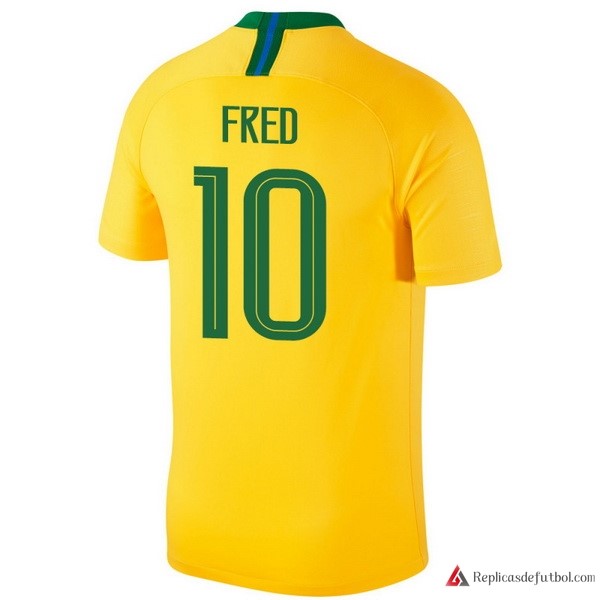 Camiseta Seleccion Brasil Primera equipación Fred 2018 Amarillo